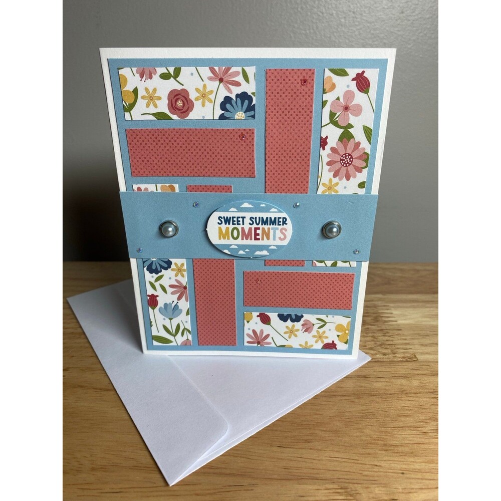 Handmade Summer Blank Greeting Card A2 & Envelope